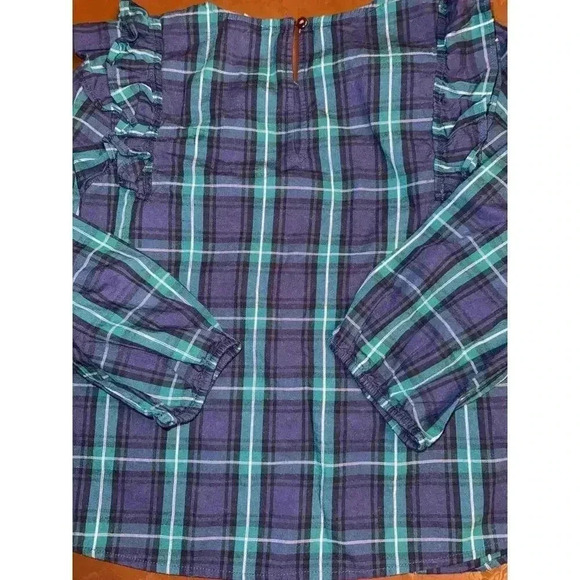 JCREW  CREWCUTS PLAID TOP size Large -10 girls - Picture 3 of 5